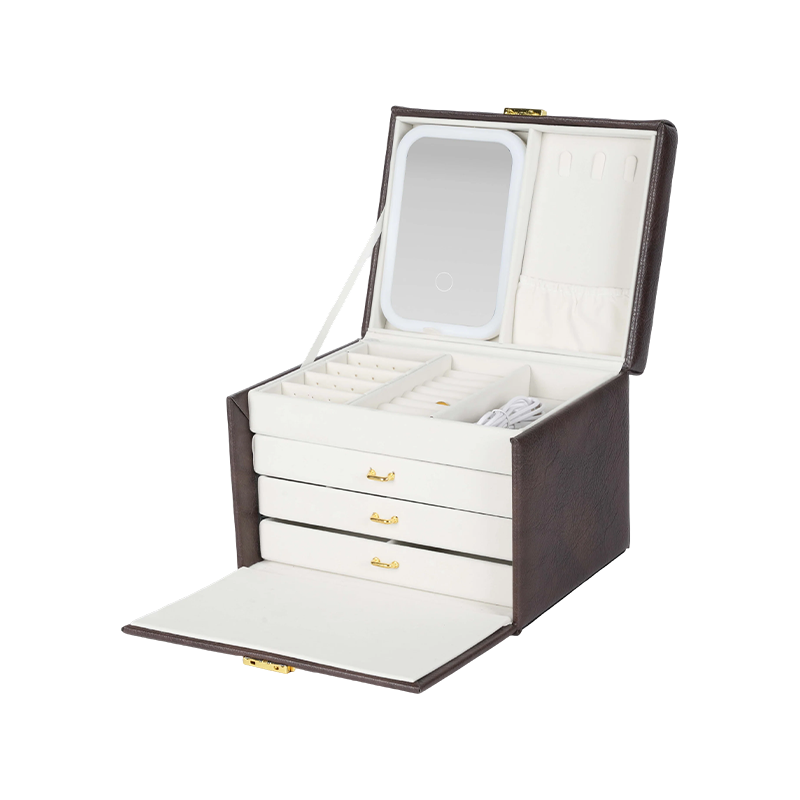 4-Tier Cosmetic Storage Box with LED Light
