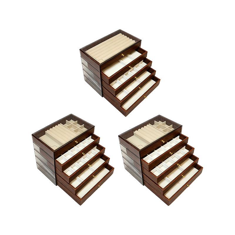 5-Tier Wood Acrylic Storage Box