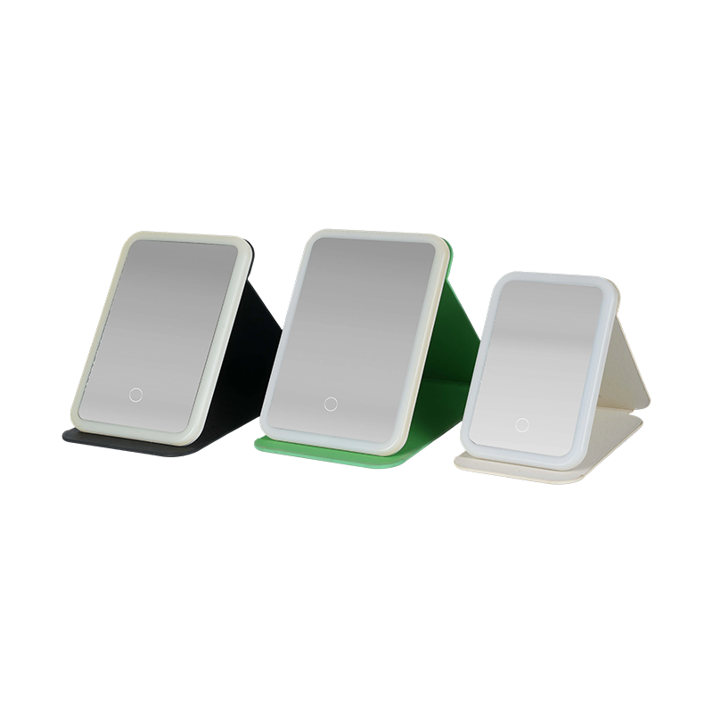 LED desktop makeup mirror with integrated lighting and a stable base, providing clear facial visibility for precise foundation blending, eye makeup and lip color application.